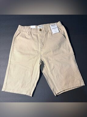 NWT Levi Strauss Signature Gold Boys Khaki Uniform Shorts L 12-13 Elastic Waist